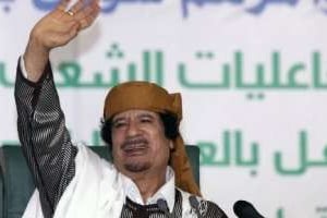 Le colonel libyen Mouammar Kadhafi, le 2 mars 2011 à Tripoli. © AFP