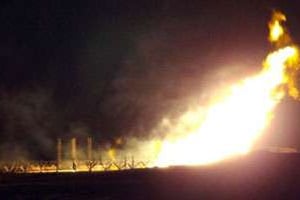 Nouvelle explosion d’un gazoduc dans le Sinaï le 4 juillet 2011. © AFP