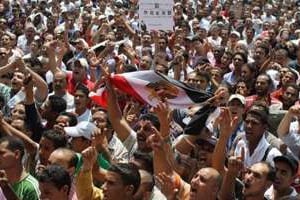 Manifestation pour la démocratie, le 1er juillet 2011 place Tahrir, au Caire. © AFP