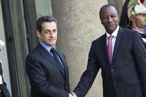 Alpha Condé reçu par Nicolas Sarkozy à l’Élysée en mars dernier. © AFP