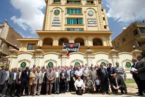 Après la réunion du bureau de Guidance des frères musulmans, le 30 avril au Caire. © Sipa