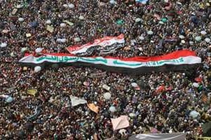 Des Égyptiens réunis sur la place Al-Tahrir, au Caire, vendredi 29 juillet. © Khaled Desouki/AFP