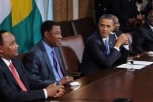Le président Obama a reçu quatre présidents africains le 29 juillet, à Washington. © AFP