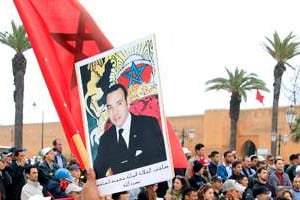 Le mouvement du 20 février, ici à Rabat le 27 février. © Pascal rossignol/Reuters