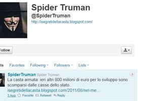 Capture d’écran du compte twitter de Spider Truman. © D.R.