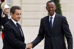 Nicolas Sarkozy et Paul Kagamé à l’Elysée le 12 septembre 2011. © AFP