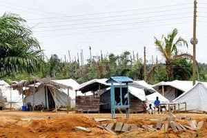 Le camp de réfugiés ivoiriens d’Ampain, au Ghana le 10 octobre 2011. © Sia Kambou/AFP