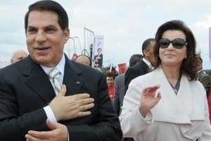 Le couple Ben Ali pendant la campagne présidentielle de 2009. © AFP