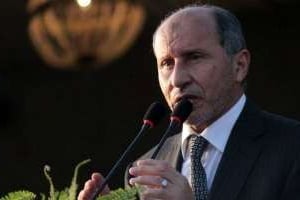 Le président du CNT Moustapha Abdeljalil, le 22 octobre à Tripoli. © abdullah Doma