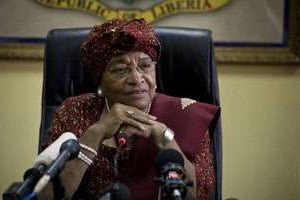 La présidente du Liberia Ellen Johnson Sirleaf, le 10 novembre 2011 à Monrovia. © AFP