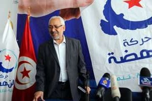 Le chef du parti islamiste tunisien Ennahda, Rached Ghannouchi, le 19 octobre 2011 à Ariana. © AFP