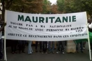 Manifestation de Négro-Mauritaniens contre le recensement en août à Paris. © Justine Spiegel pour Jeune Afrique