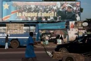 Une affiche en faveur de l’opposant Étienne Tshisekedi, à Kinshasa. © AFP