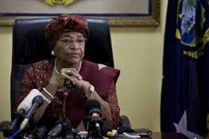 Ellen Johnson-Sirleaf le 10 novembre 2011 à Monrovia. © AFP
