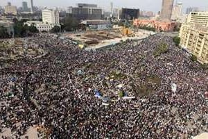 La place al-Tahrir, épicentre de la contestation égyptienne. © AFP