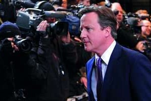 David Cameron arrivant au sommet européen de bruxelles, le 8 décembre 2011. © François Lenoir/Reuters