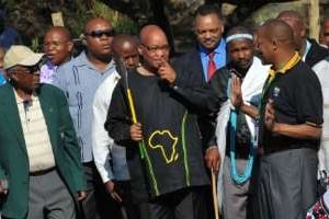 Le président sud-africain lors des cérémonies du centenaire de l’ANC le 7 janvier 2012. © Alexander Joe/AFP