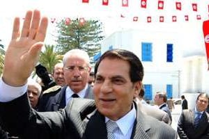 Zine El Abidine Ben Ali, alors président tunisien, le 9 mai 2010 à Tunis. © AFP