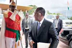 Alassane Ouattara, le 22 octobre, au palais du Plateau, à Abidjan. © Issouf Sanogo/AFP