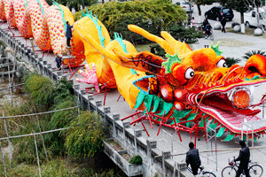 Préparation du nouvel an à Wenzhou, dans l’est de la Chine. © Stringer China / Reuters