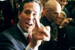 Rick Santorum après sa victoire à la primaire du Missouri, le 7 février. © Sarah Conard/Reuters