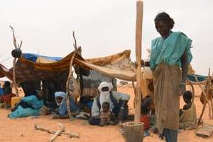 Un camp de réfugiés maliens dans l’ouest du Niger, le 4 février 2012. © AFP