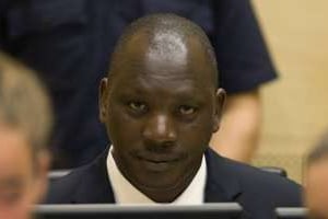 Thomas Lubanga lors de son procès à la Cour pénale internationale. © AFP