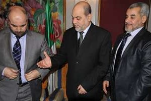 Fatah Rebaï (Ennahda), Bouguerra Soltani (MSP) et Hamlaoui Akkouchi (El-Islah). © Farouk Batiche/AFP