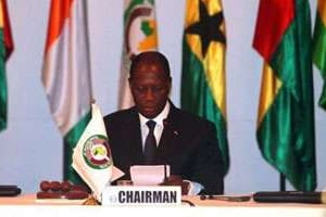 Le président en exercice de la Cedeao, Alassane Ouattara © AFP