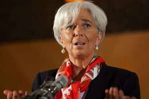 La directrice du FMI, Chrsitine Lagarde, en visite à Niamey le 21 décembre 2011. © AFP