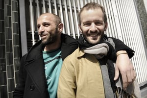 Ali et Hedi Thabet (Tunisie), chorégraphes et danseurs installés en Belgique. A Paris le 12.04.2012. © Vincent Fournier/J.A.