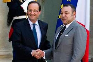 François Hollande reçoit Mohammed VI, le 24 mai à l’Elysée. © Joel Saget / AFP