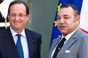 François Hollande et Mohammed VI, à l’Élysée, le 24 mai. © Joel Saget/AFP