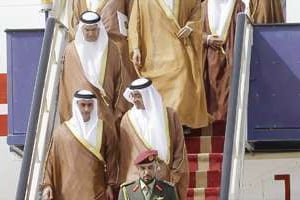 Arrivée à Riyad de la délégation émiratie, le 14 mai. © Hassan Ammar/AP/SIPA