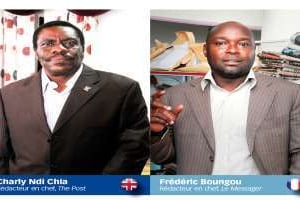 Charly Ndi Chia et Frédéric Boungou sont les rédacteurs en chef de « the Post » et du « Messager ». © Nicolas Eyidi pour J.A.