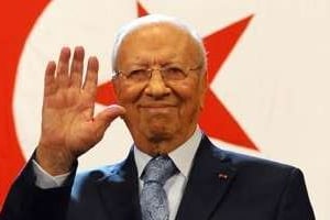 Beji Caïd Essebsi, lors du lancement de son mouvement, samedi à Tunis. © Fethi Belaid/AFP