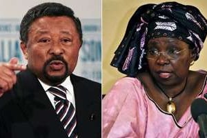 Montage de deux photos d’archives de Jean Ping et Nkosazana Dlamini-Zuma. © AFP