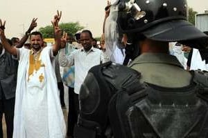 Des manifestants mauritaniens. © AFP