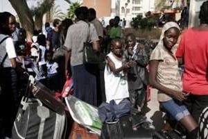 Des immigrés sud-soudanais avant leur expulsion d’Israël, le 17 juin 2012. © AFP