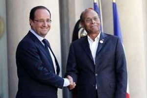 François Hollande et Moncef Marzouki, à Paris, le 17 juillet 2012. © AFP