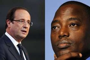 François Hollande (g.) et Joseph Kabila. © AFP