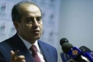 Mahmoud Jibril en conférence de presse, le 8 juillet 2012 à Tripoli. © Gianluigi Guercia/AFP