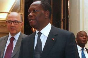 Alassane Ouattara est reçu par François Hollande, jeudi 26 juillet. © AFP