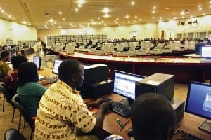 Centre de traitement des données d’inscription sur les listes électorales au Bénin, en 2011. © Jean-Noel Lanthiez