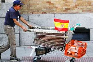 !un déshérité dans une rue de Madrid. © Sipa