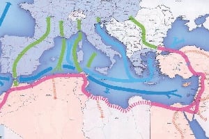Carte des principales routes commerciales entre l’Europe et l’Afrique du nord. © BAD