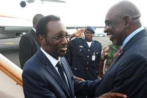 Le Président Dioncounda Traoré et le Premier ministre Cheick Modibo Diarra. © AFP