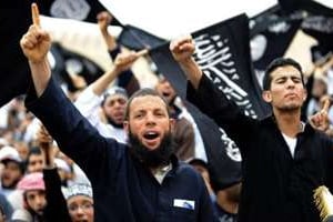 Des militants salafistes à Kairouan. © AFP
