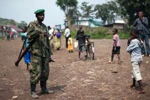 Un soldat du M23 à Bunagana, le 22 juillet 2012. © AFP