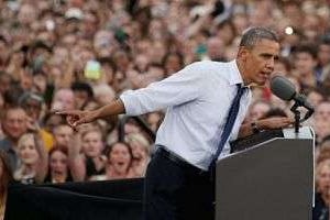 Barack Obama le 7 septembre 2012 à Iowa City. © AFP